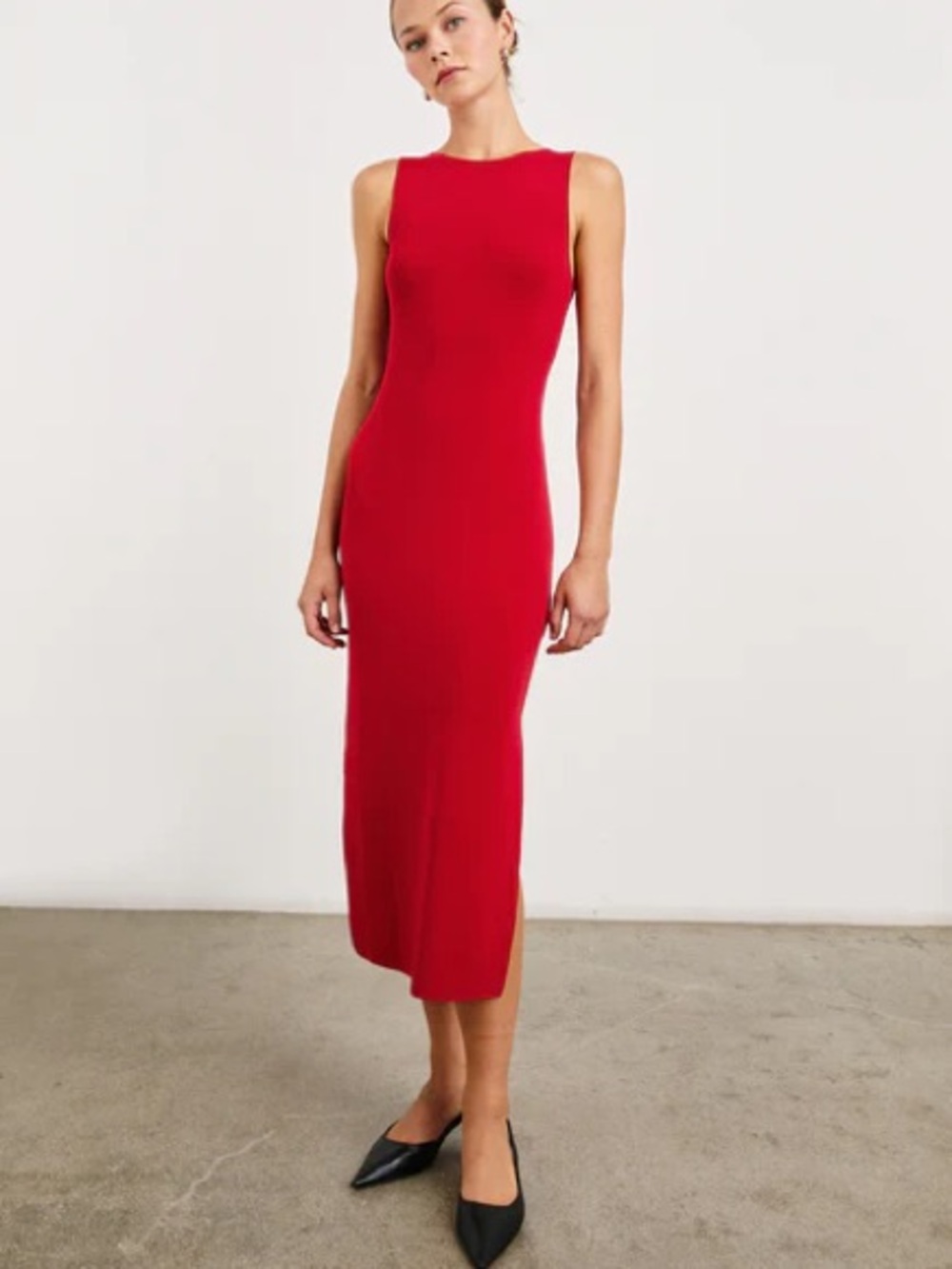 Rails Alora Sleeveless Midi Dress Size Small Cherry Red